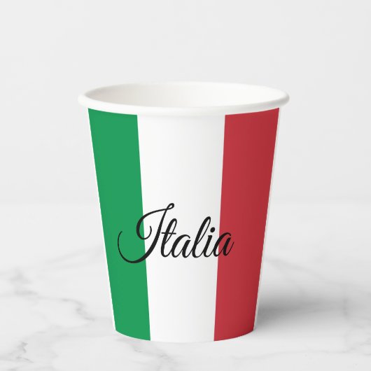 Italienische Flag Papier Becher & Italien Party / (Vorderseite)
