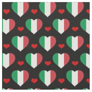 Italienische Flag & Red Heart Modefabrik / Italien Stoff
