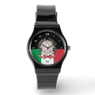 Italienische Flag-Uhr, Emblem, Italienische Mode / Armbanduhr