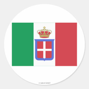 italienische Flagge (1861-1946) Runder Aufkleber