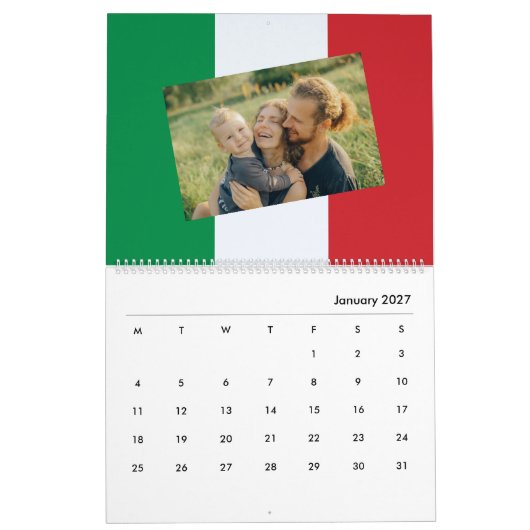Italienische Flagge 2026 Kalender Personalizzato C (Jan 2027)