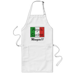 italienische Flagge 3, Migos Cucina, Mangia!!! Lange Schürze