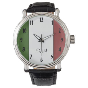 Italienische Flagge Armbanduhr