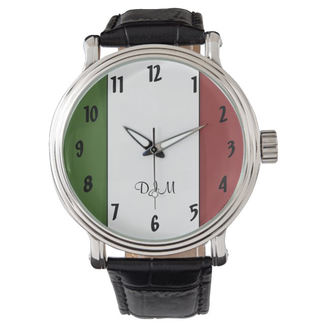 Italienische Flagge Armbanduhr (Vorderseite)