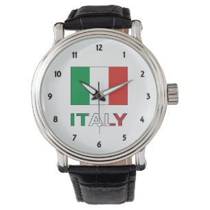 Italienische Flagge Armbanduhr