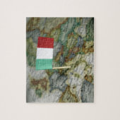 Italienische Flagge auf Karte Puzzle (Vertikal)