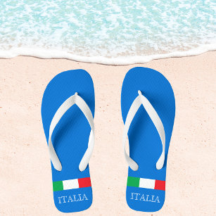 Italienische Flagge Azure blue Italia Badesandalen
