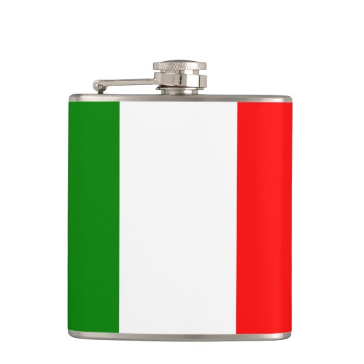 Italienische Flagge Bandiera d'Italia Tricolore Flachmann (Vorderseite)