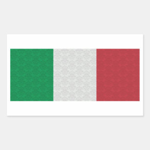 Italienische Flagge Damastmuster Rechteckiger Aufkleber