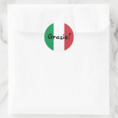 Italienische Flagge Danke Grazie! Runder Aufkleber (Tasche)