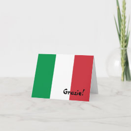 Italienische Flagge danken Ihnen Dankeskarte