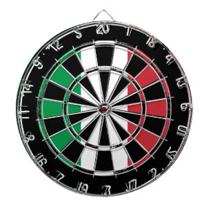 Italienische Flagge Dartboard Design Abgenutztes Dartscheibe