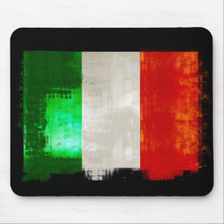 Italienische Flagge des Grunge Vintager retro Art Mousepad