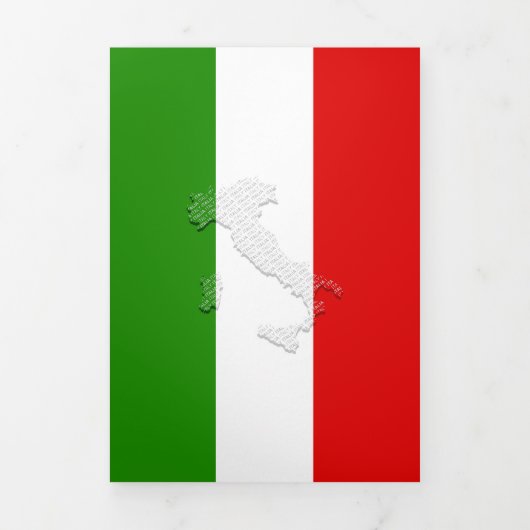 Italienische Flagge Dreifach Gefaltete Karte (Cover)