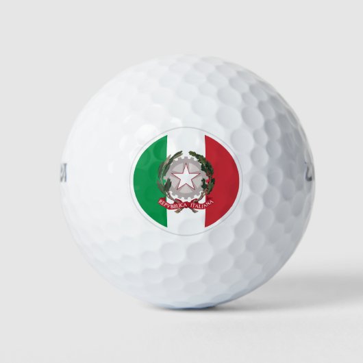 Italienische Flagge, Emblem & Golfplatz Italien / Golfball (Vorderseite)