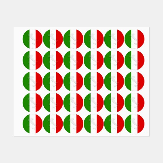 Italienische Flagge Etiketten (Blatt)
