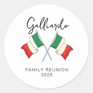 Italienische Flagge Familienwiedervereinigung  Runder Aufkleber
