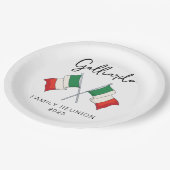 Italienische Flagge Familienzusammenkunft Pappteller (Schrägansicht)