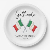 Italienische Flagge Familienzusammenkunft Pappteller (Vorderseite)