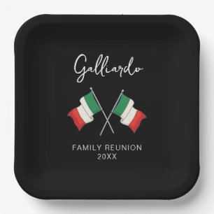 Italienische Flagge Familienzusammenkunft  Pappteller