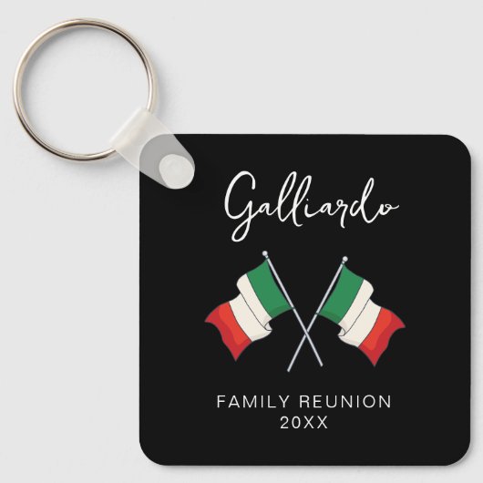 Italienische Flagge Familienzusammenkunft  Schlüsselanhänger (Vorderseite)