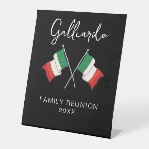 Italienische Flagge Familienzusammenkunft Sockelschild