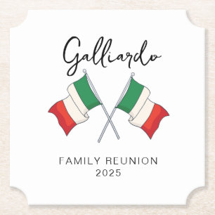 Italienische Flagge Familienzusammenkunft  Untersetzer