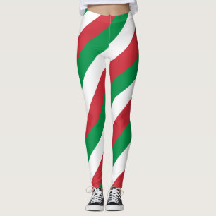Italienische Flagge Farben diagonal gestreift Leggings