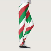 Italienische Flagge Farben diagonal gestreift Leggings (Rechts)