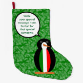 Italienische Flagge Feiertag Frau Penguin Gespräch Großer Weihnachtsstrumpf (Vorderseite)