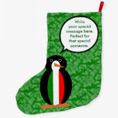 Italienische Flagge Feiertag Frau Penguin Gespräch Großer Weihnachtsstrumpf (Rückseite)