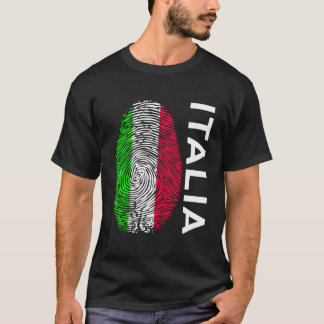 Italienische Flagge Fingerprint Design Italien T-Shirt