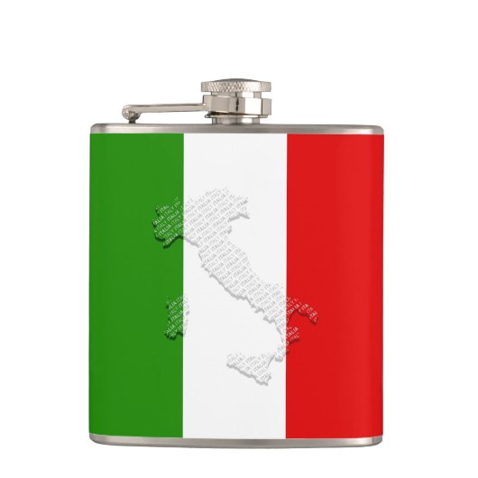 Italienische Flagge Flachmann (Vorderseite)