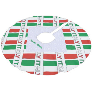 Italienische Flagge Fliesen Personalized Heritage  Leinenimitat Weihnachtsbaumdecke