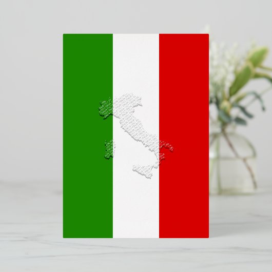 Italienische Flagge Folieneinladung (Stehend vorne)