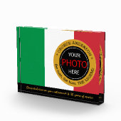 Italienische Flagge Foto Block & Italien / Name Ab (Rechts)