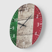 Italienische Flagge für Altholzkörner Große Wanduhr (Winkel)