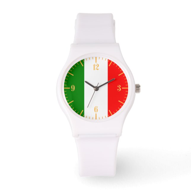 Italienische Flagge für das Gold Dial Armbanduhr (Vorderseite)