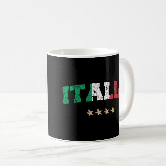 Italienische Flagge für Fußball-Shirt Kaffeetasse (VorderseiteRechts)