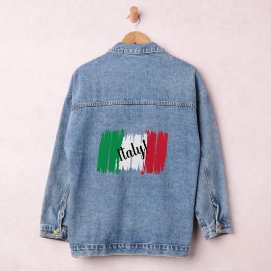 Italienische Flagge für künstlerische Pinselstrich Jeansjacke (Hangar)
