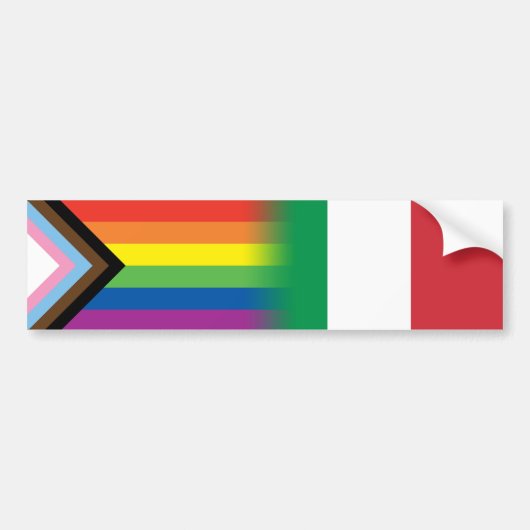 Italienische Flagge für LGBTQ mit inklusivem Progr Autoaufkleber (Vorne)