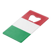 Italienische Flagge Geldbeutel Flaschenöffner (Vorderseite Schrägansicht)