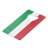 Italienische Flagge Geldbeutel Flaschenöffner (Vorderseite Schrägansicht)