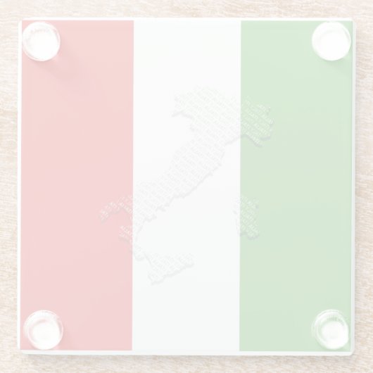Italienische Flagge Glasuntersetzer (Rückseite)