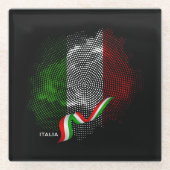 Italienische Flagge Glasuntersetzer (Vorderseite)