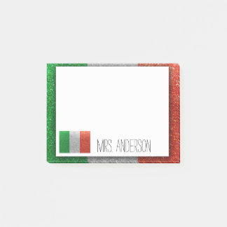 Italienische Flagge Glitzer Lehrer Unterricht Post-it Klebezettel