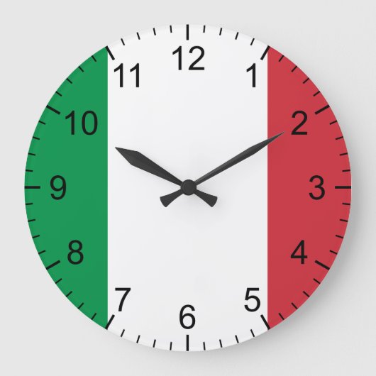 Italienische Flagge Große Wanduhr (Vorderseite)