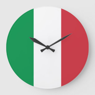 Italienische Flagge Große Wanduhr