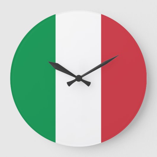 Italienische Flagge Große Wanduhr (Vorderseite)