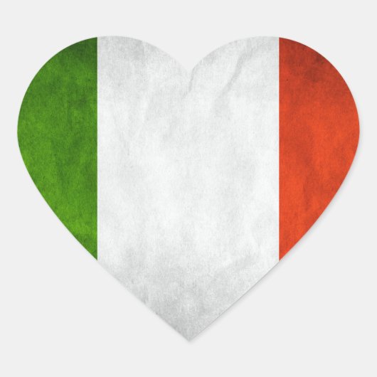 Italienische Flagge Herz-Aufkleber (Vorderseite)